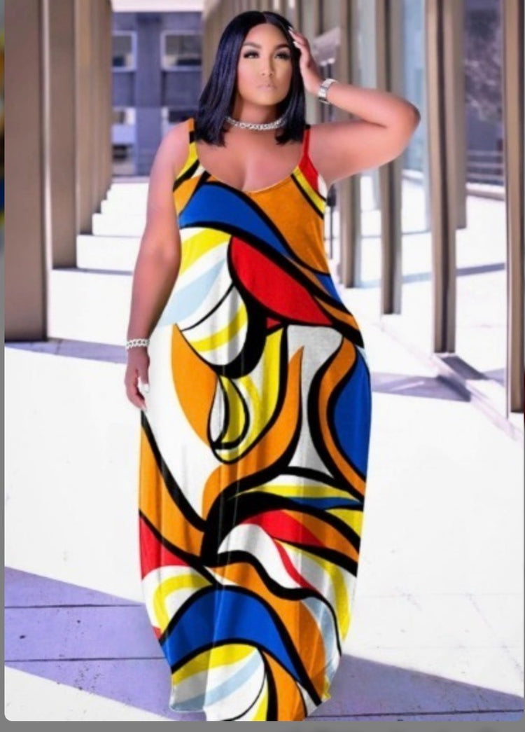 Orange Multicolor Sundress