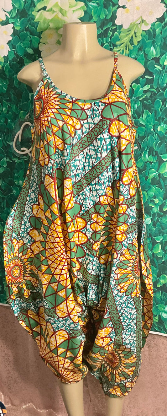 Green Gold Print Balloon Jumper