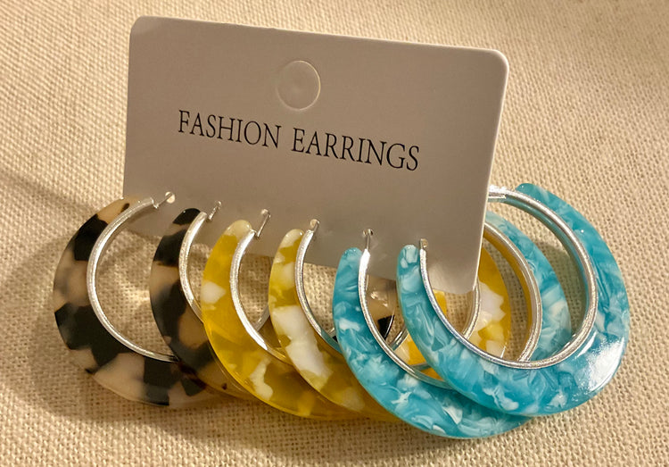 Lightweight Marble Look Hoops