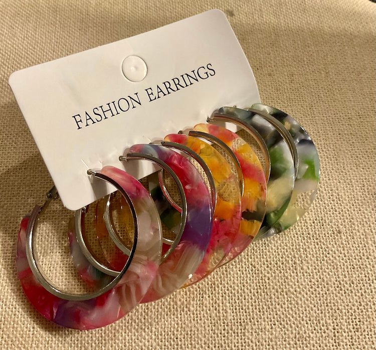 Lightweight Marble Look Hoops