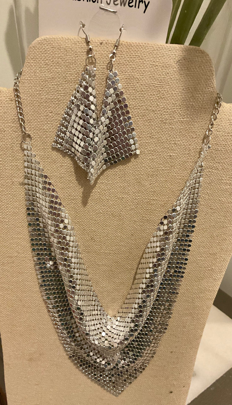 Sequins Necklace and Earrings