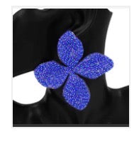Sparkly Rhinestone Flower Earrings