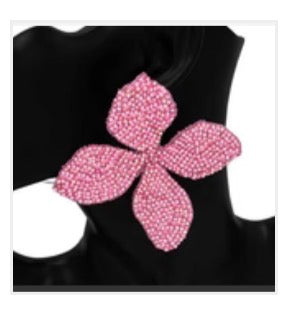 Sparkly Rhinestone Flower Earrings
