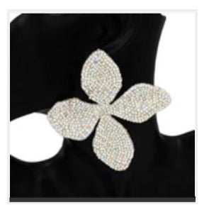 Sparkly Rhinestone Flower Earrings