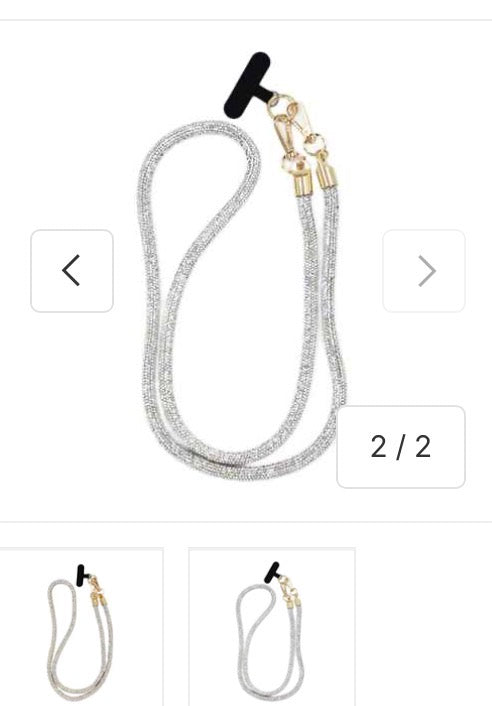 Rhinestone Long Phone Strap Holder