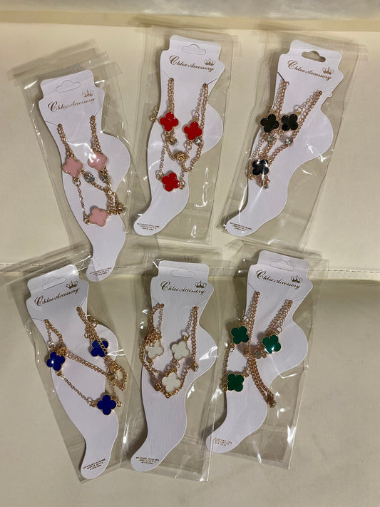 Clover 2 Layer Anklet