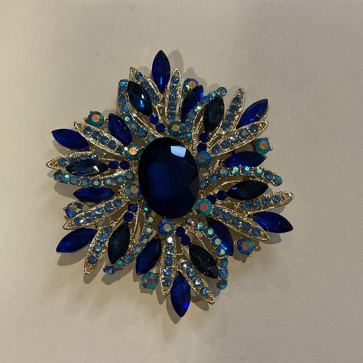 Large Sparkle Flower Statement Brooch with Necklace Hole