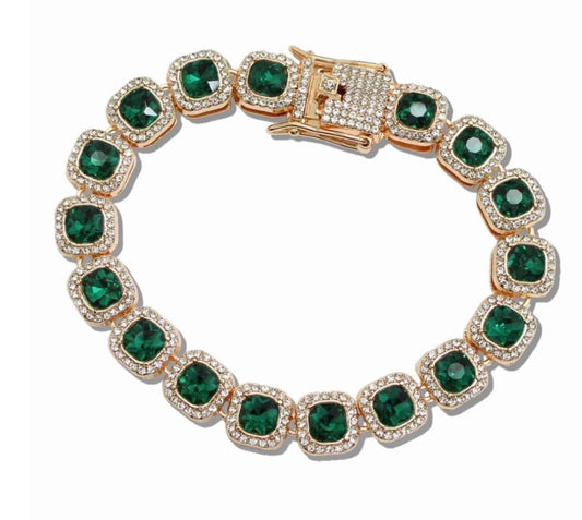 Green Tennis Bracelet