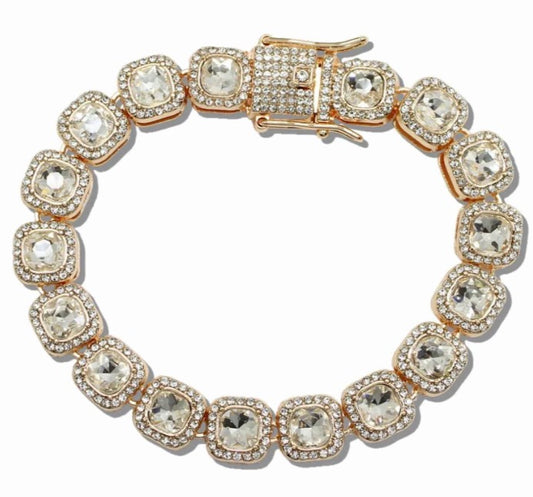 Gold Clear Tennis Bracelet
