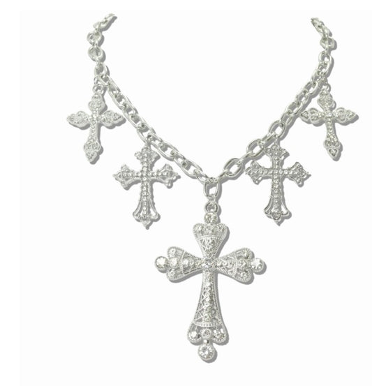 Cross Charms Statement Necklace