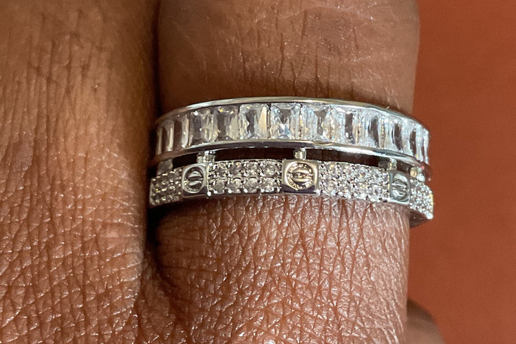Double Layer Baguette Rings
