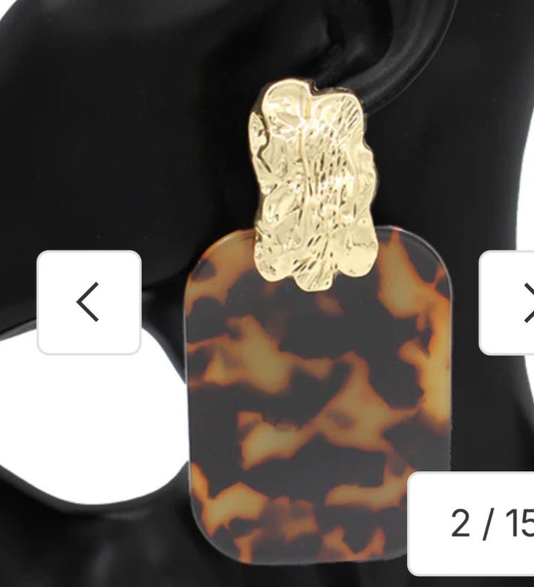 Large Size Marble Lightweight Statement Earrings
