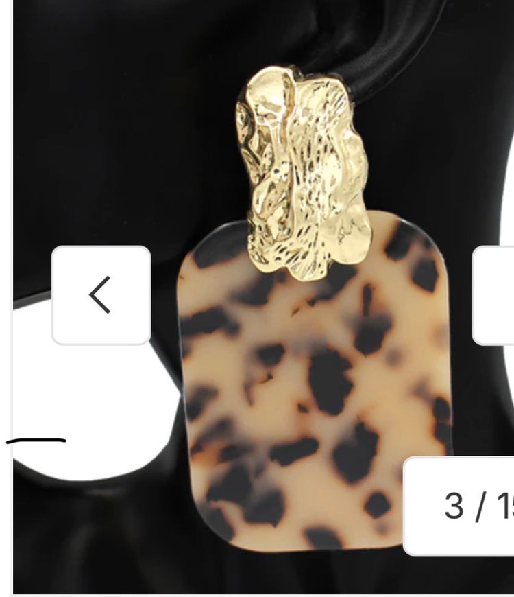 Large Size Marble Lightweight Statement Earrings