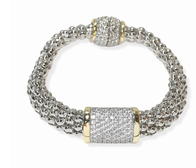 Magnetic Designer Rhinestone Bar Bracelet