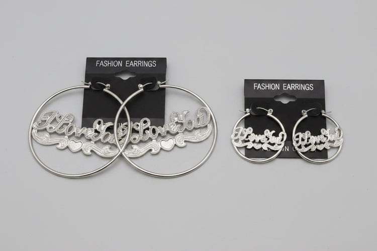 I Love You Hoops Earrings