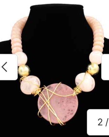 Stone Wire Statement Necklace