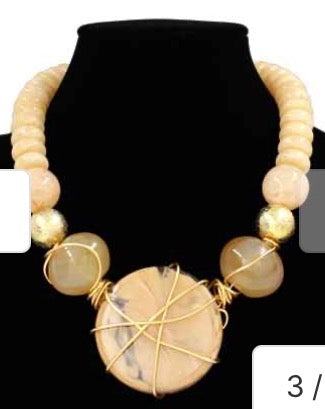 Stone Wire Statement Necklace
