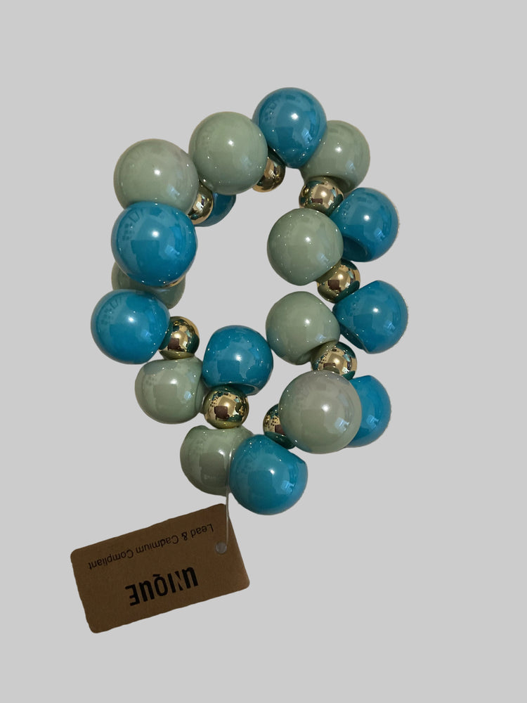 Turquoise Sage Mix Bubble Stretch Bracelet