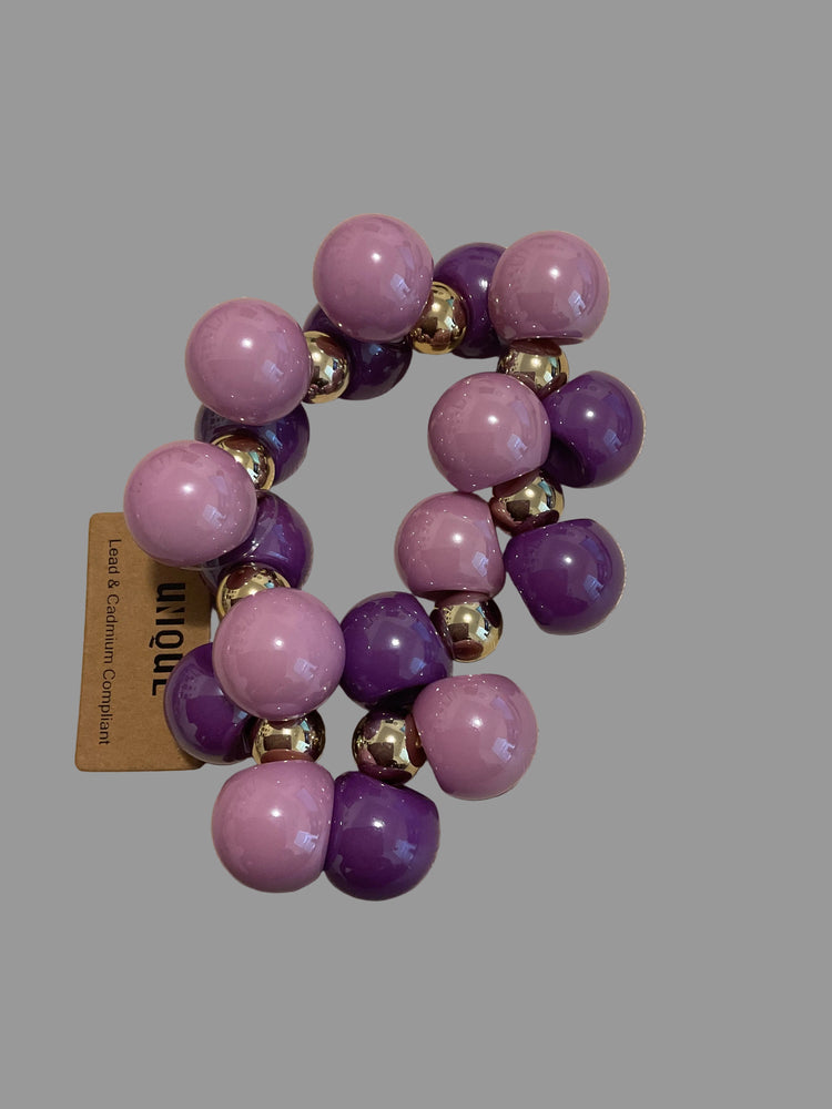 Purple Mix Bubble Stretch Bracelet