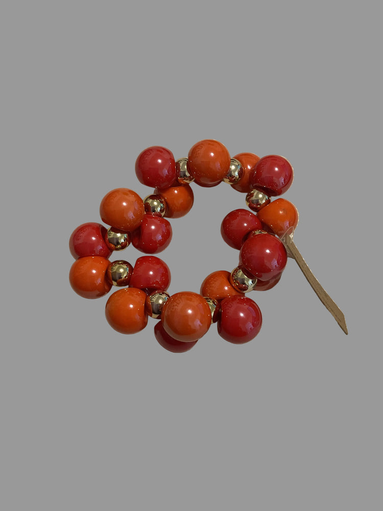 Red Orange Mix Bubble Stretch Bracelet