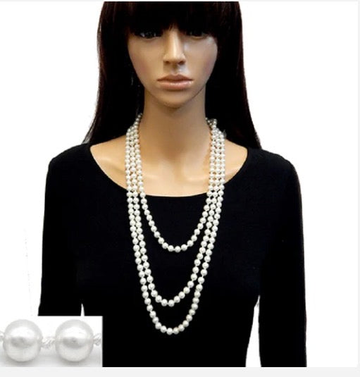 Long Glass Pearl Strands