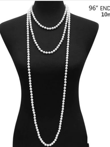 Long Glass Pearl Strands