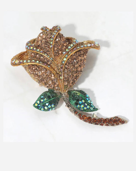 Gold Flower Statement Brooch