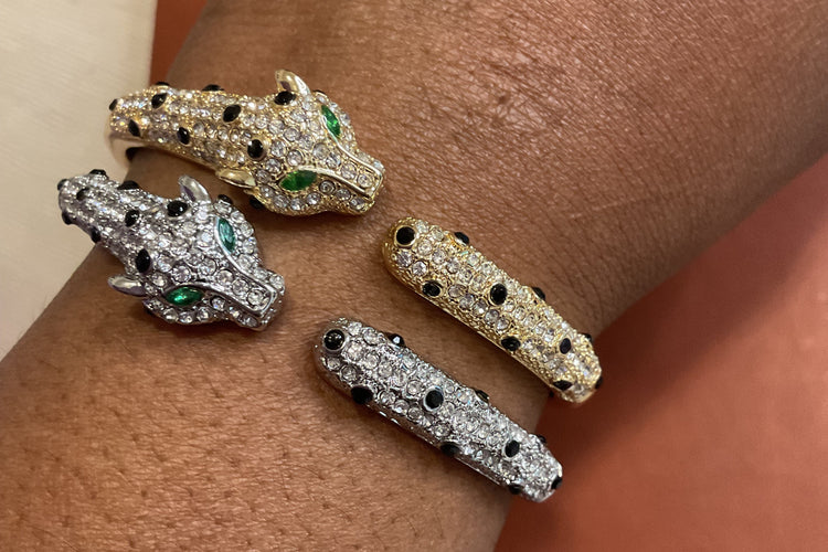 Designer Panther Jewel Cuff Bracelet