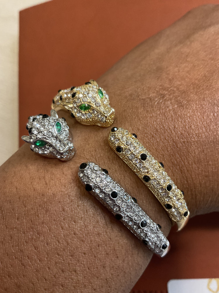 Designer Panther Jewel Cuff Bracelet