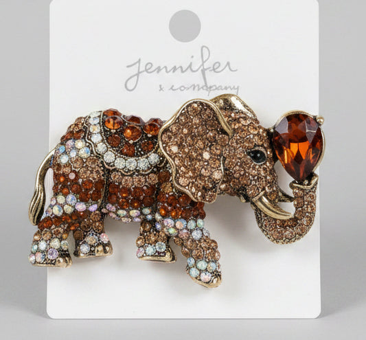 Chocolate Elephant Brooch