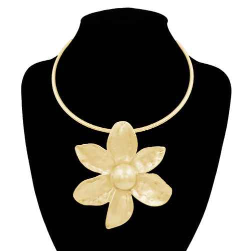Daisy Flower Statement Cuff Necklace