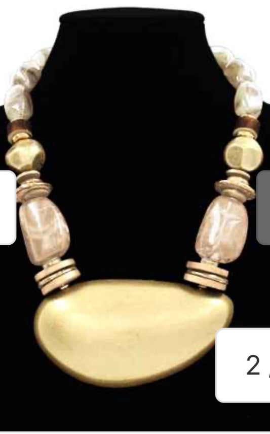 Ivory Gold Statement Necklace