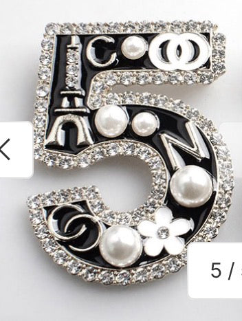 Inspired 5 Number Brooch