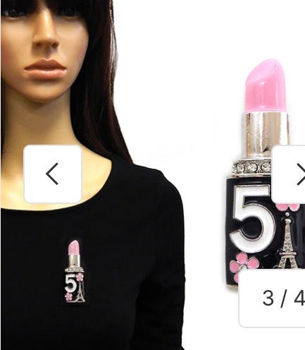 Inspired Lipstick Brooch