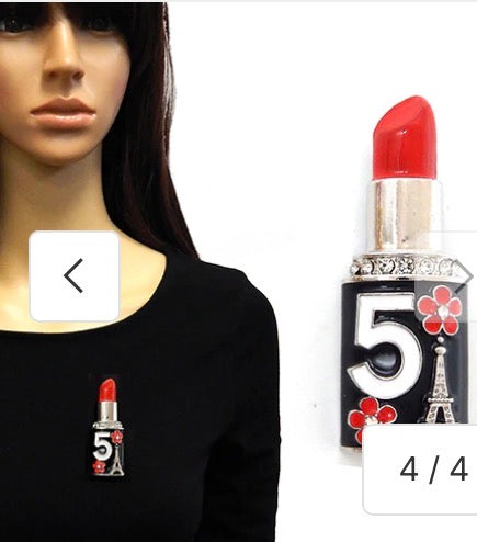 Inspired Lipstick Brooch