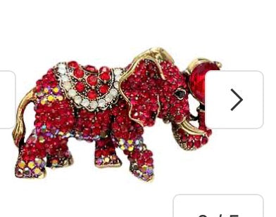 Red Elephant Brooch