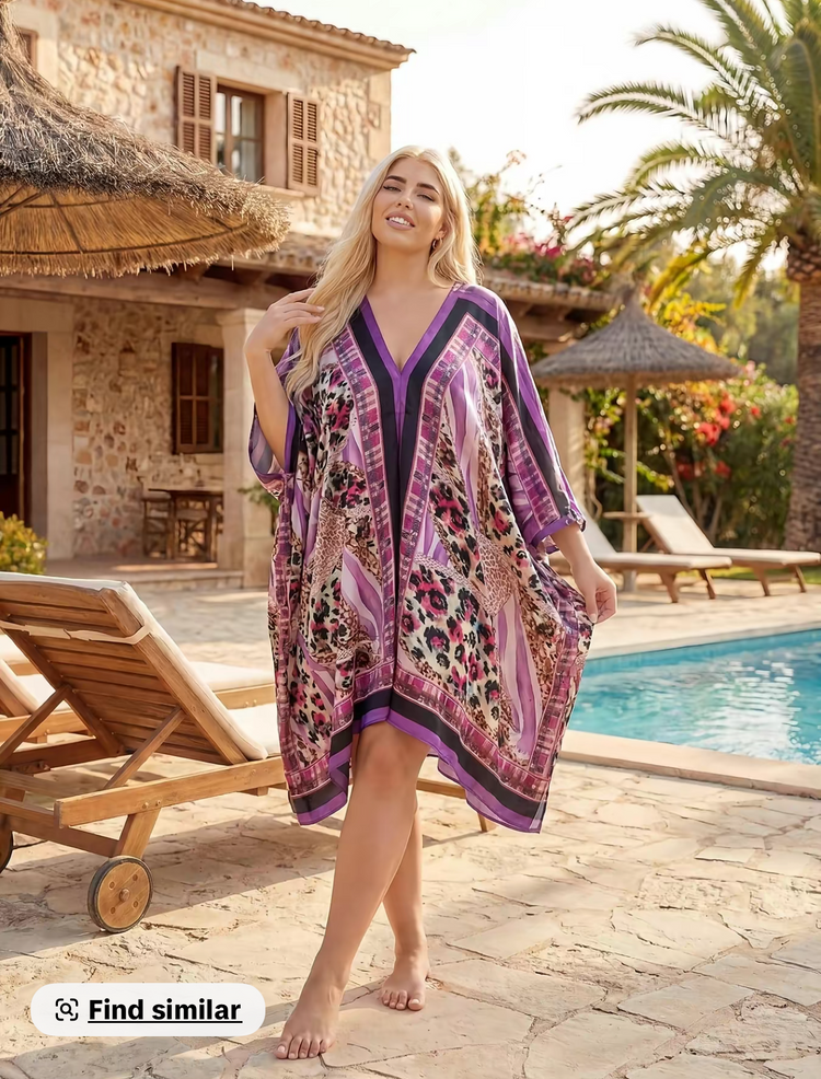 V-Neck Scarf Hem Cover up