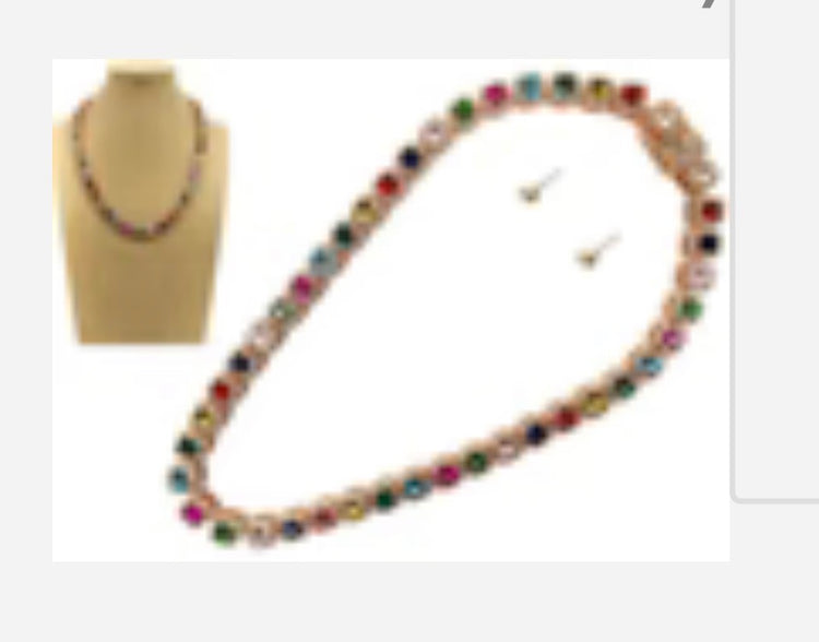 Multicolor Tennis Necklace
