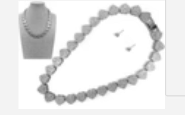 Silver Rhinestone Heart Necklace