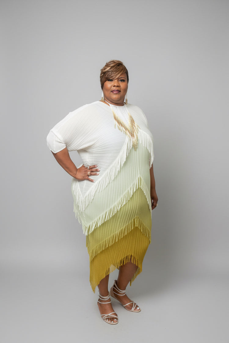 Fringe Multi-layer Stretch Dress