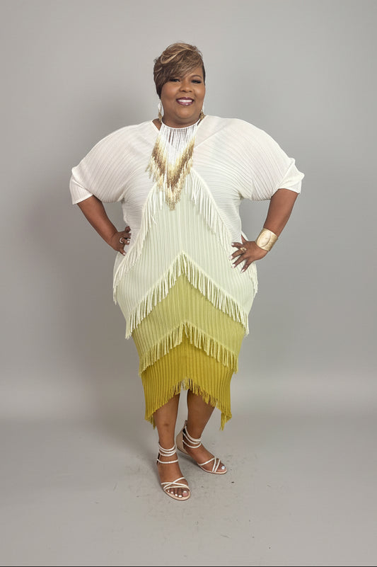 Fringe Multi-layer Stretch Dress