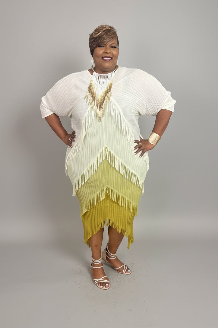Fringe Multi-layer Stretch Dress