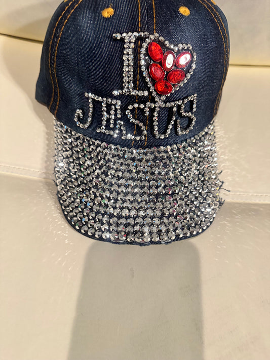 I Love Jesus Denim Hat
