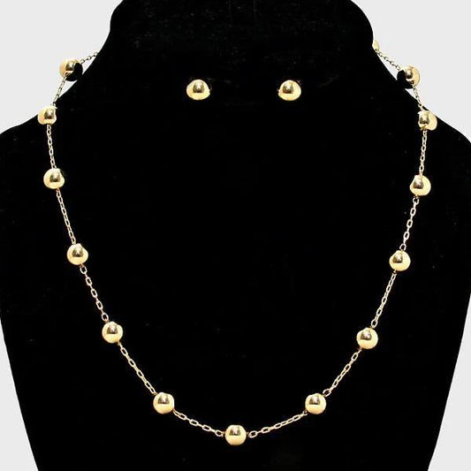 Simple Gold Ball Necklace