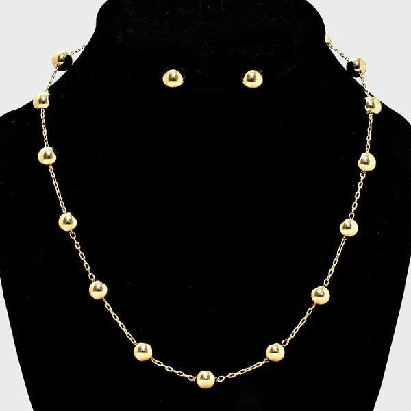 Simple Gold Ball Necklace