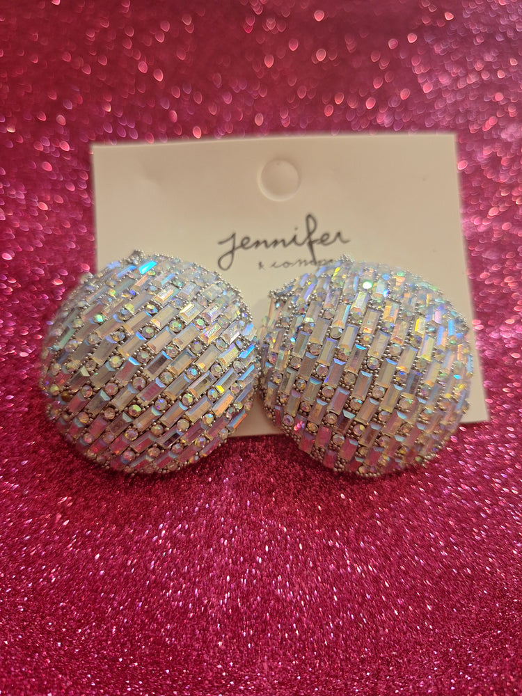 Rhinestone Round Stud Earrings