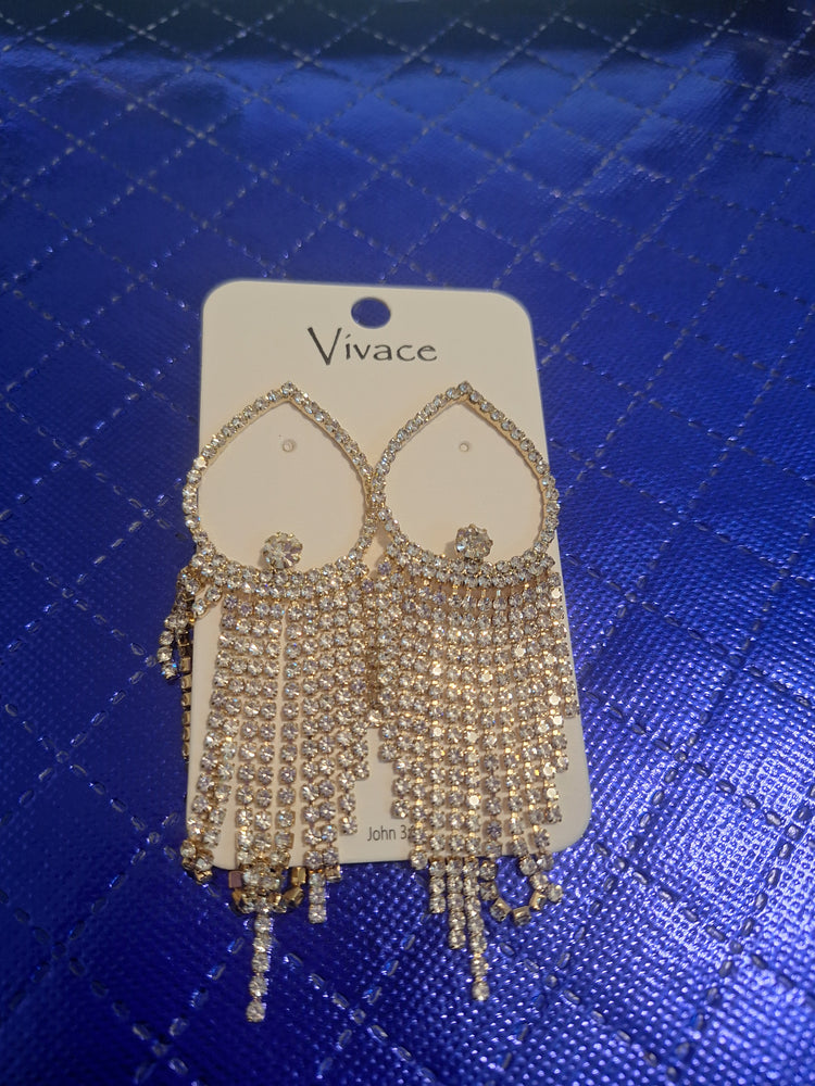 Rhinestone Tassel Drop Earring