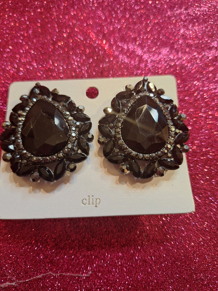 Oversized Teardrop Bubble Clip On Earrings