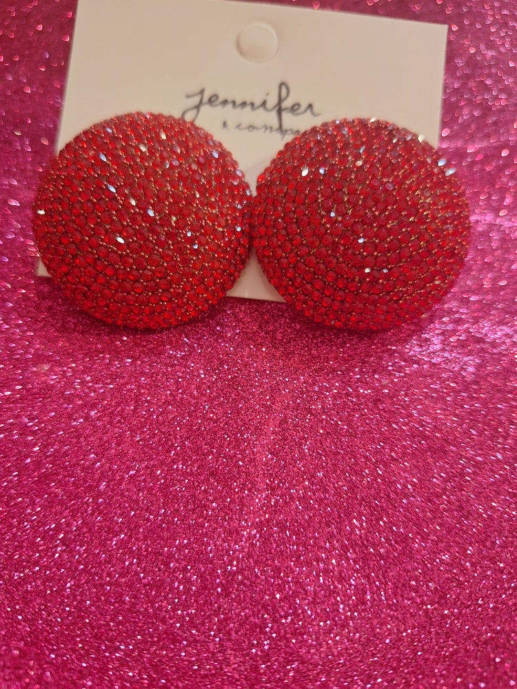 Rhinestone Round Stud Earrings